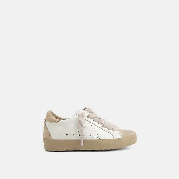 NIB "SHU SHOP" SHOE MIA SNEAKER TODDLER 12 LACES IVORY/BEIGE STAR MSRP $69.90 - Picture 5 of 5